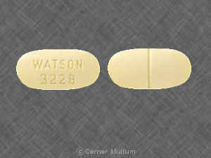 WATSON 3228 (Acetaminophen and Hydrocodone 750 mg/10 mg)
